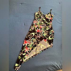 Summer asymmetrical floral dress